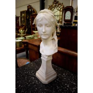 White Carrara Marble Bust