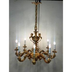 Large Louis XIV Chandelier In Gilt Bronze