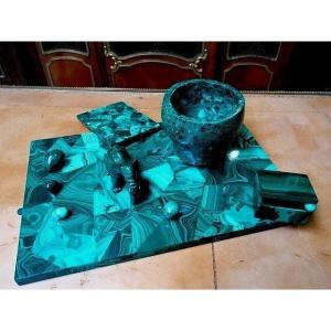 Ensemble De 10 Pièces En Malachite