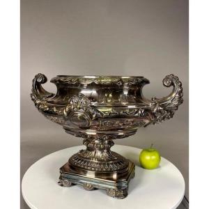 Large Silver Metal Wine Cooler 