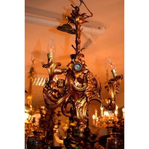 Gilt Bronze Napoleon 3 Chandelier 