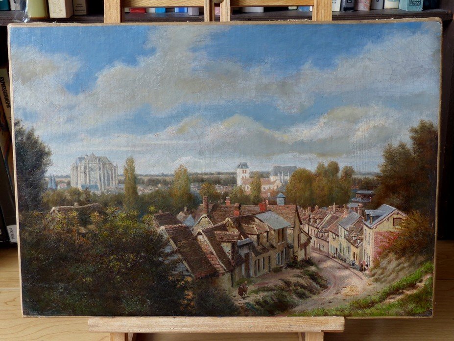 View Of Beauvais And Its Cathedral, 19th Century School-photo-2