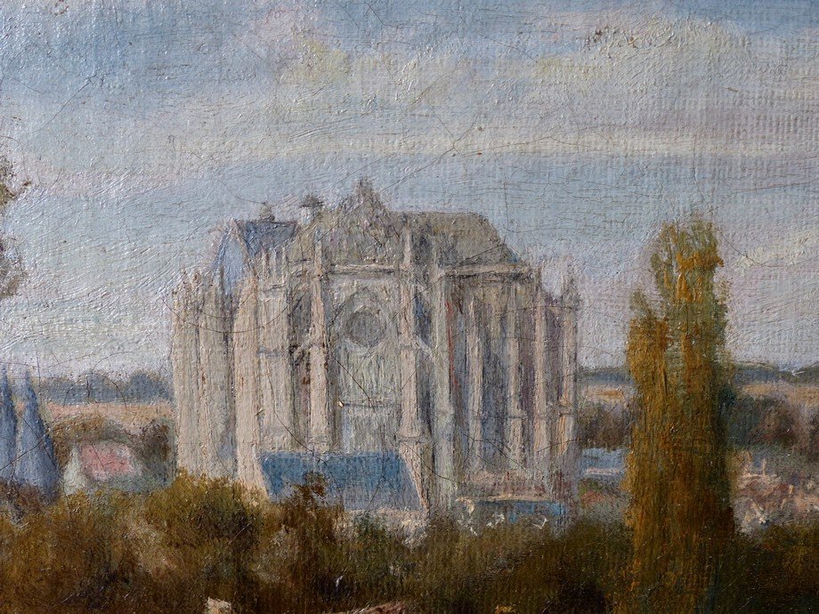 View Of Beauvais And Its Cathedral, 19th Century School-photo-1