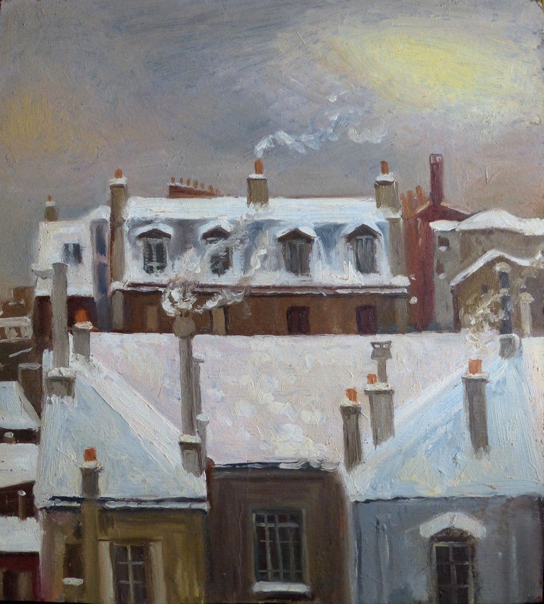 Toits Sous La Neige Vers 1940