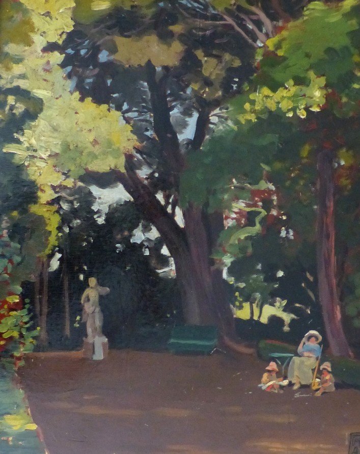 Park Scene In 1913 (monogram To Be Found)-photo-2