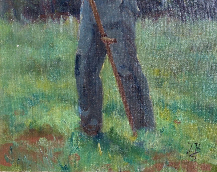 Jules Breton (1827-1906), Peasant With A Scythe-photo-1