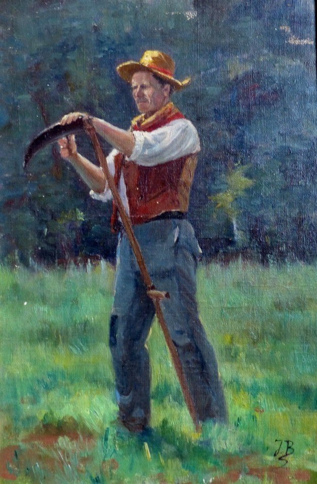 Jules Breton (1827-1906), Peasant With A Scythe