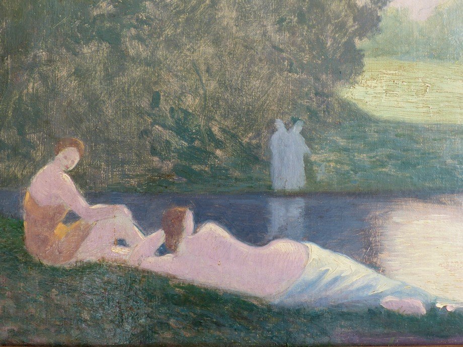 The Bathers, Symbolist School In The Style Of Alphonse Osbert-photo-3