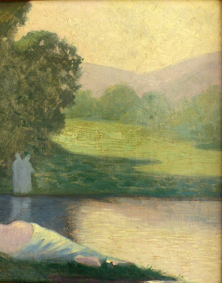 The Bathers, Symbolist School In The Style Of Alphonse Osbert-photo-4