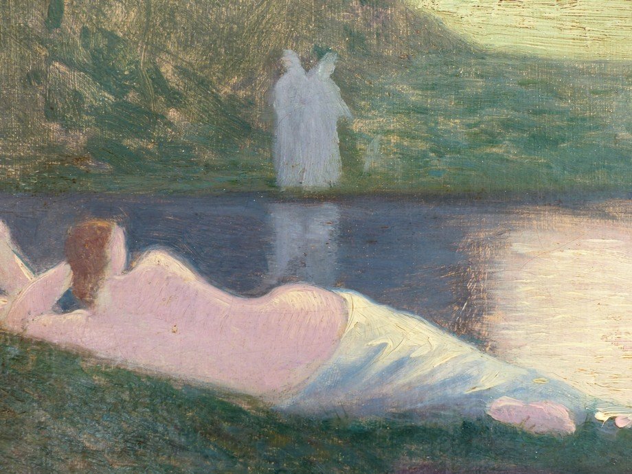 The Bathers, Symbolist School In The Style Of Alphonse Osbert-photo-5