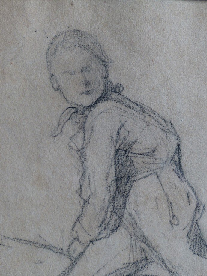 Henri Harpignies (1819-1916), Study Of A Young Boy-photo-4