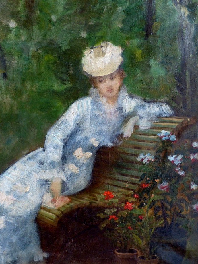 Impressionist School, The Young Girl On The Follower Bench By Berthe Morisot-photo-3