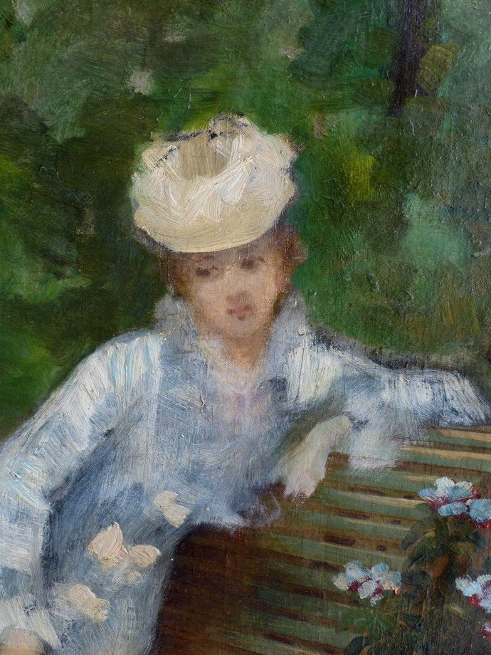 Impressionist School, The Young Girl On The Follower Bench By Berthe Morisot-photo-4