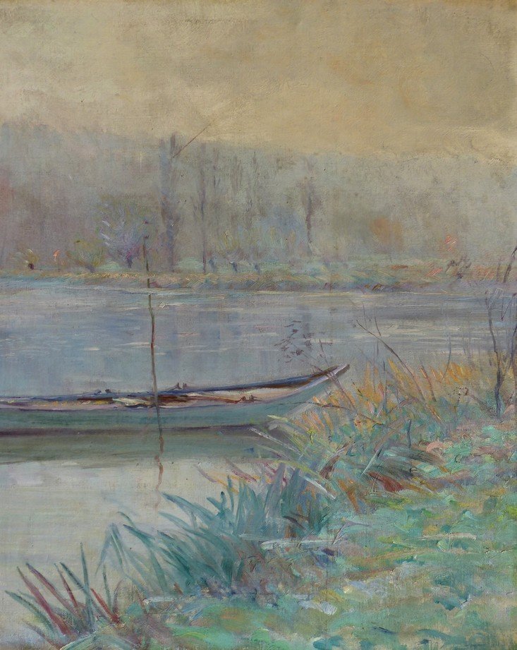 Impressionist School, Boat On A River-photo-1