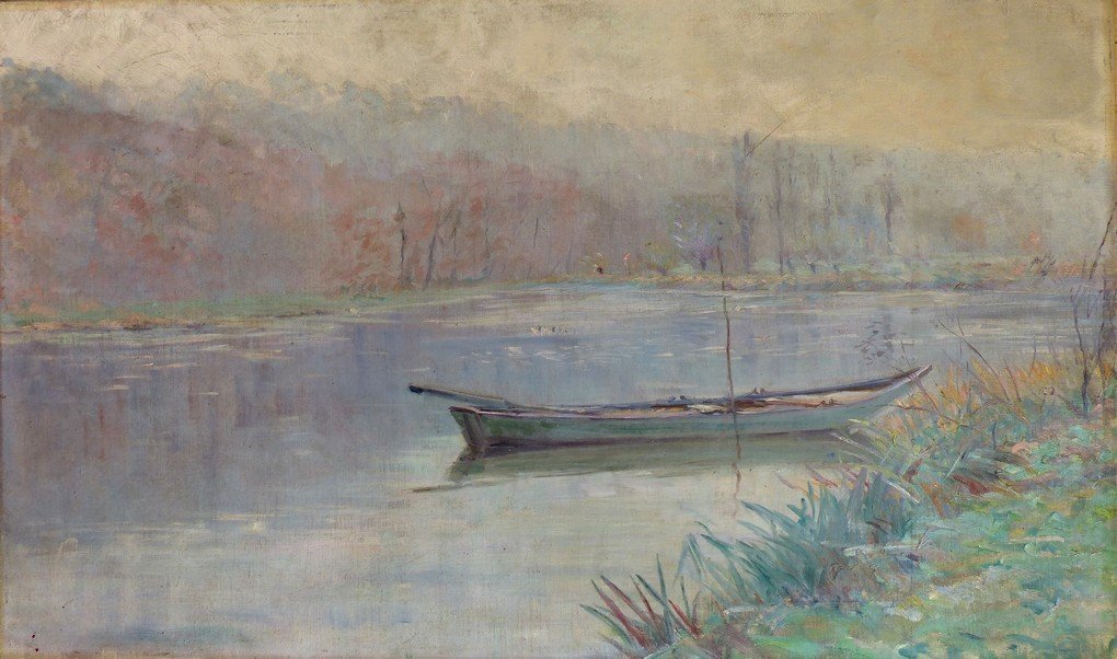 Impressionist School, Boat On A River