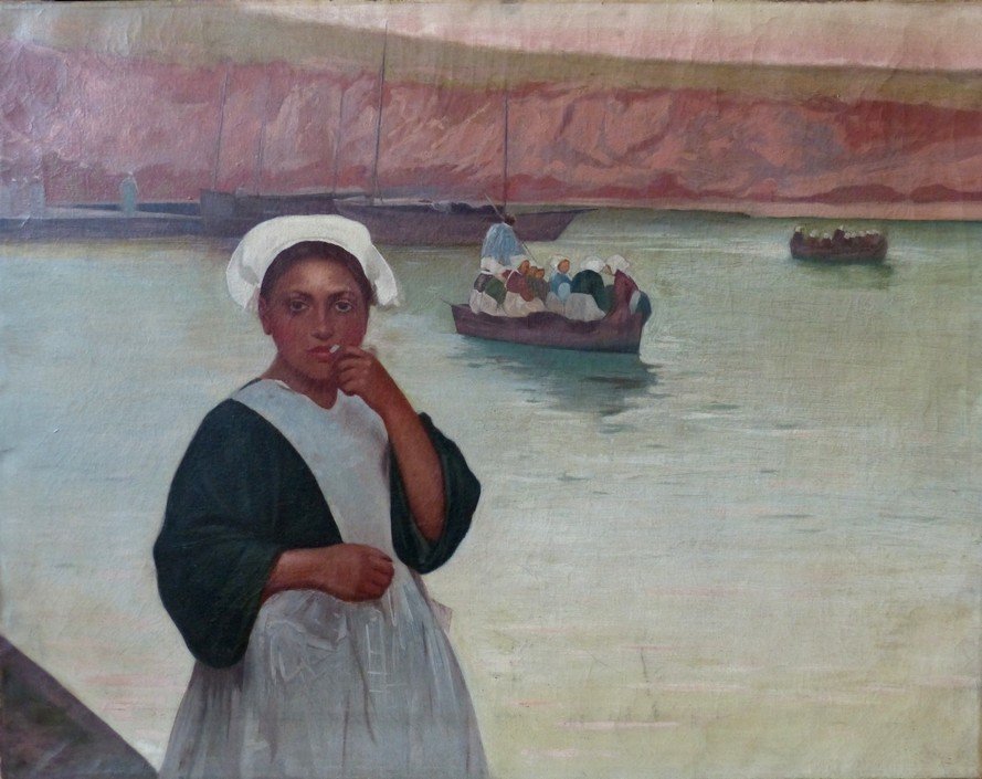 Portrait Of A Breton Woman Around 1910 (large Format)