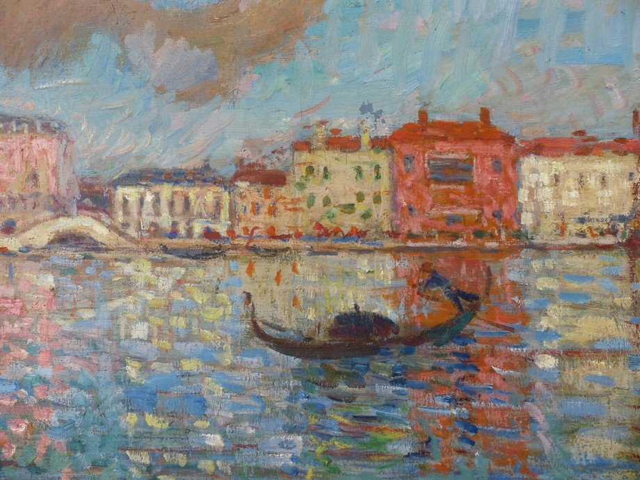 View Of Venice, Early 20th Century, Pointillist School-photo-2