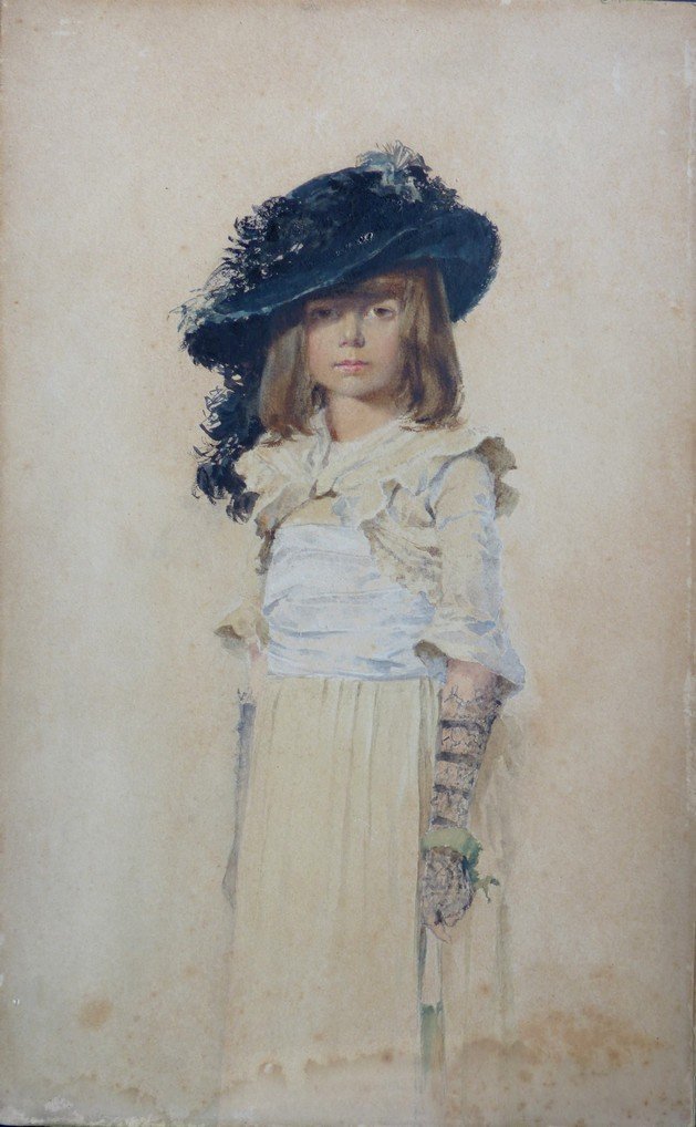 Young Girl With Hat, Late 19th Century