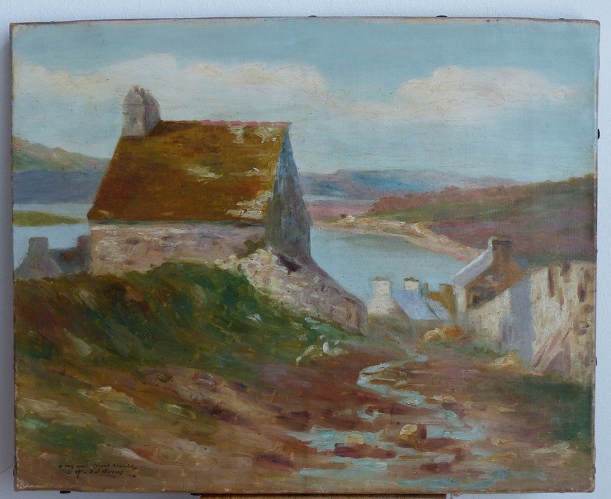 Henry d'Estienne (1872-1949), View Of A Breton Landscape-photo-2