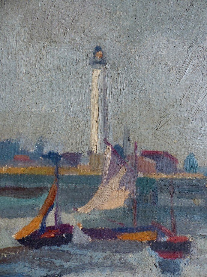 The Port Of Ouistreham By Alfred Marie Le Petit (1876-1953)-photo-2