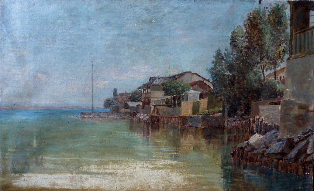 Maison Au Bord d'un Lac, Ecole XIXème