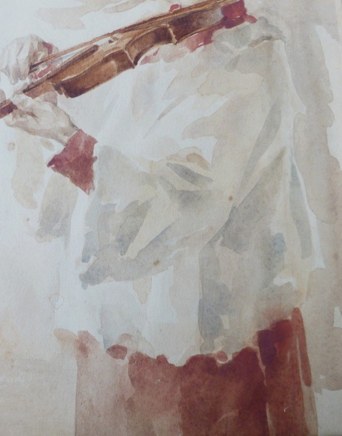 The Young Violinist By Alf Wallander (1862-1914)-photo-4