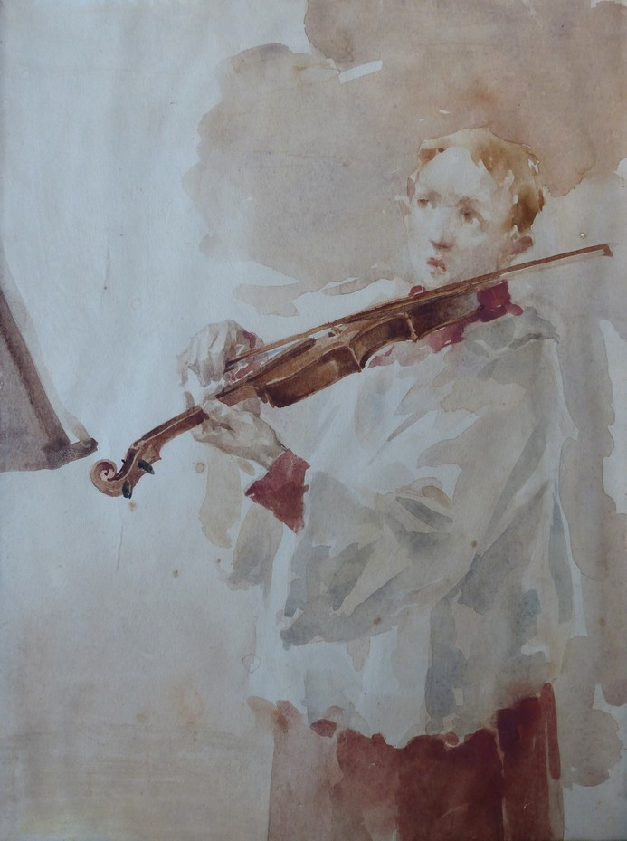 Le Jeune Violoniste  Par Alf Wallander (1862-1914)