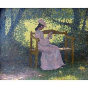 Young Woman Reading, Impressionist School Late 19th Century