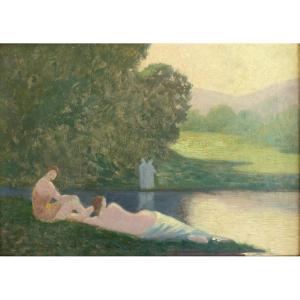 Les Baigneuses, Ecole Symboliste Dans Le Goût d'Alphonse Osbert