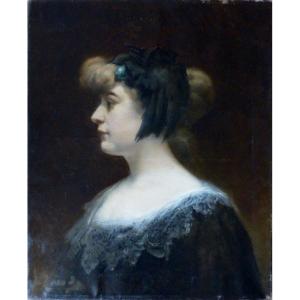 Portrait Of A Woman With A Blue Pearl, Late 19th Century