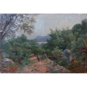 Antoine Bronzi  (1814-1895), Paysage De Provence