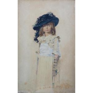 Young Girl With Hat, Late 19th Century