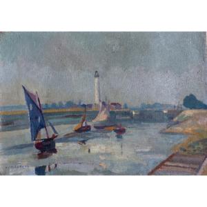 Le Port De Ouistreham Par Alfred Marie Le Petit (1876-1953)