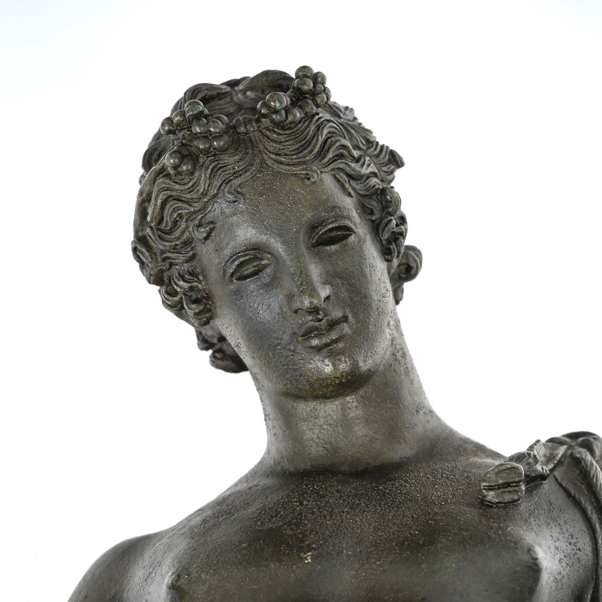 Bronze From The Grand Tour After Antiquity, Young Naked Ephebe Representing Narcissus.-photo-2