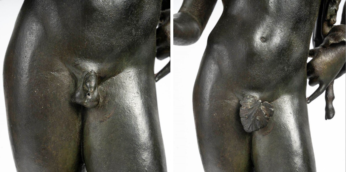 Bronze From The Grand Tour After Antiquity, Young Naked Ephebe Representing Narcissus.-photo-5