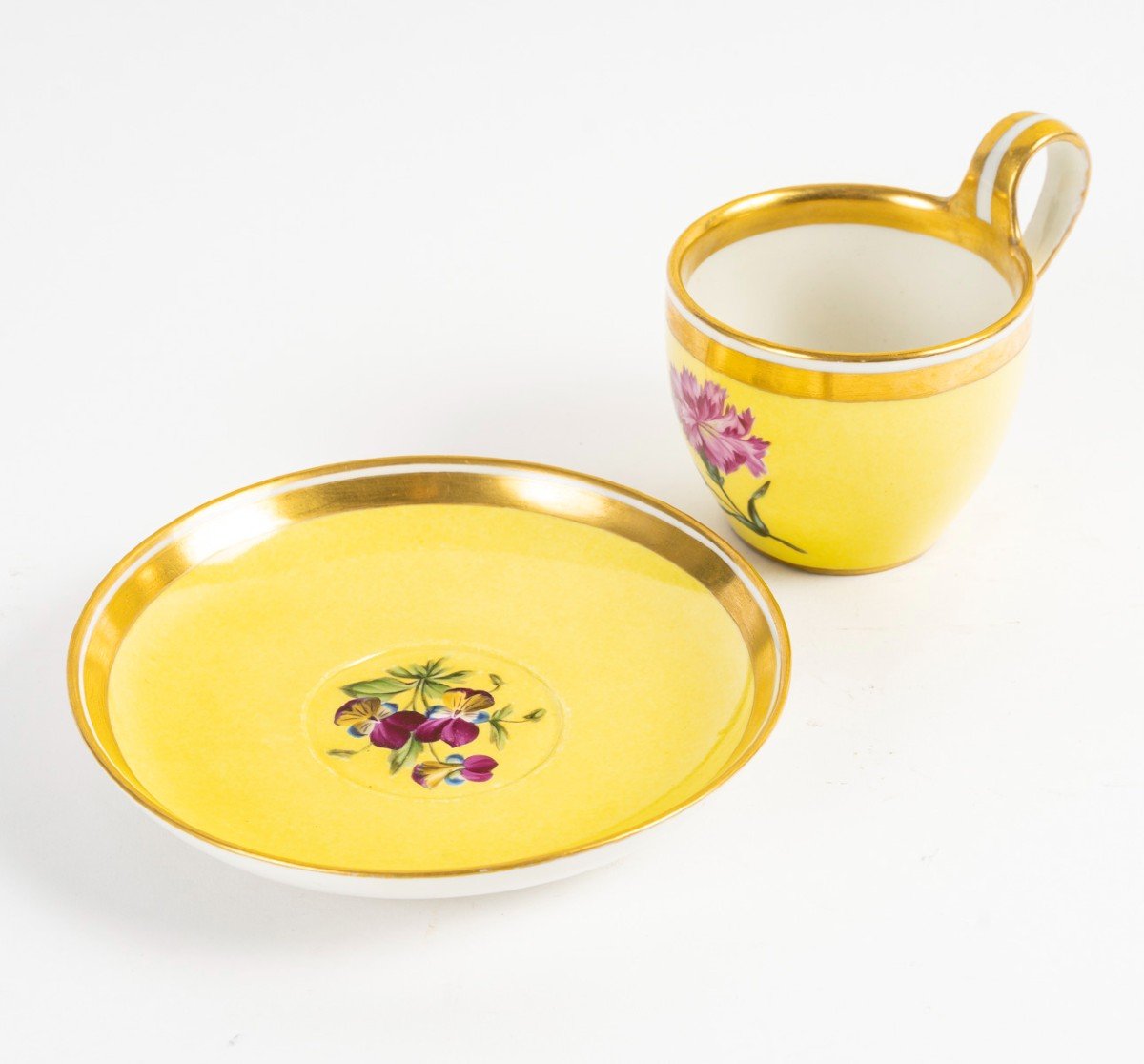 VIENNE : tasse et sa soucoupe au langage des fleurs datée de 1824-photo-4