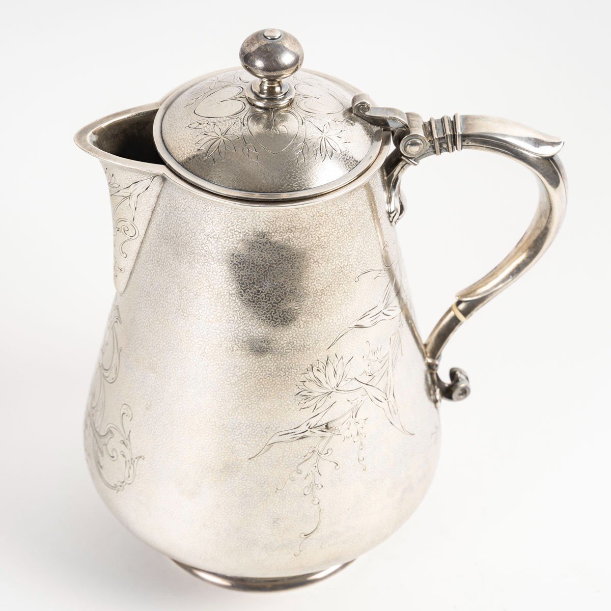 Fannière Frères Paris: Solid Silver Jug, Circa 1880-photo-3