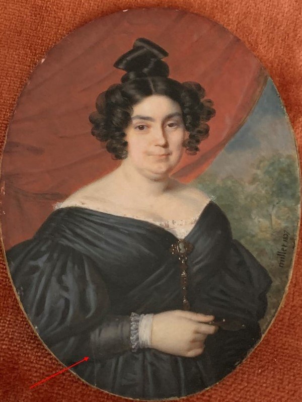 Portrait Miniature De Frédéric Millet 1837, époque Louis-philippe-photo-6
