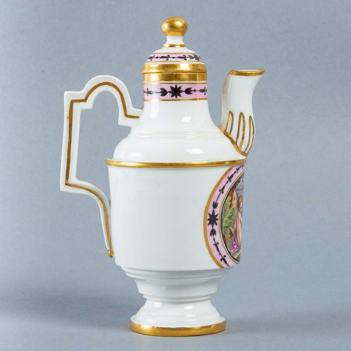 Höchst: Small Porcelain Jug With Putti Decoration, 18th Century-photo-5