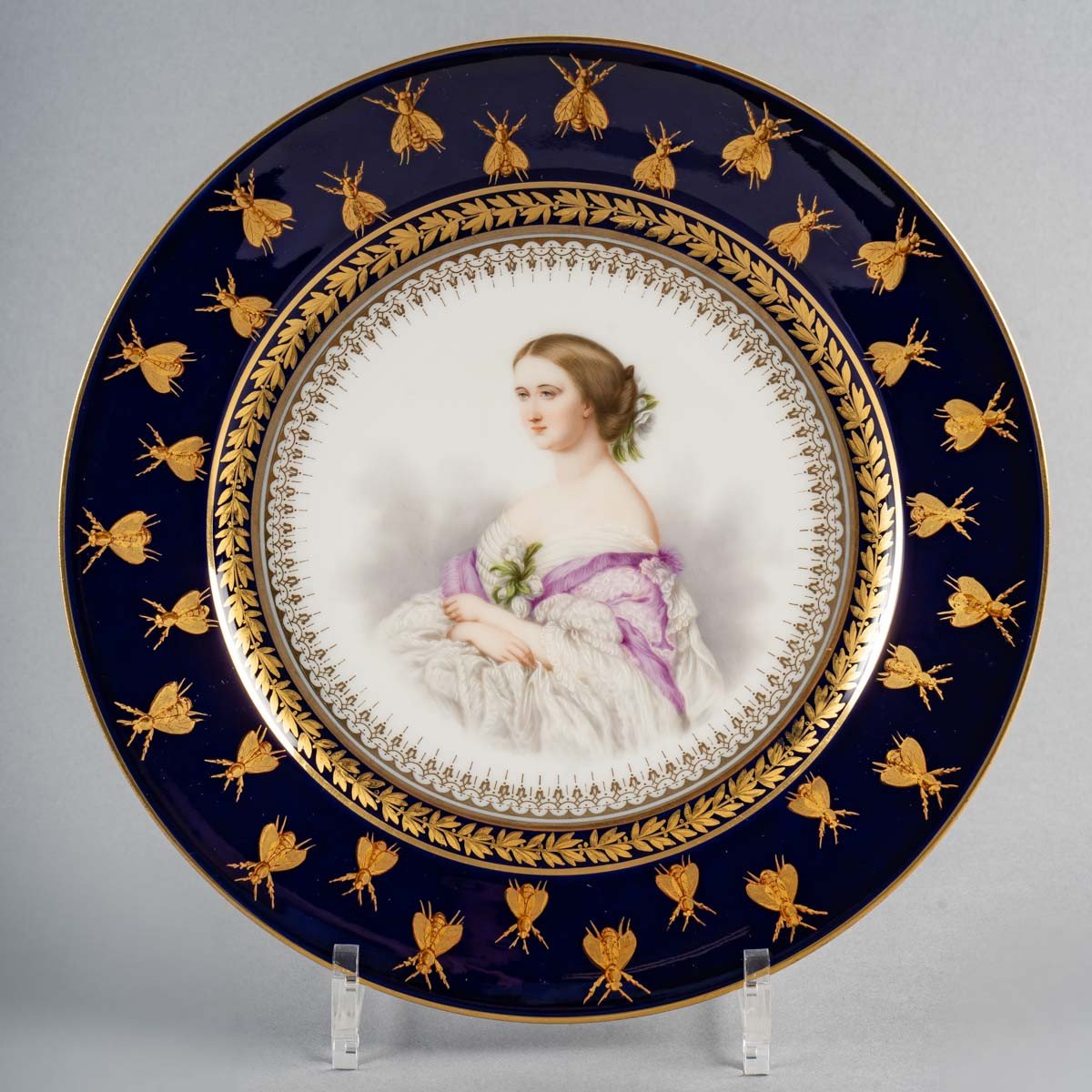 D'après WINTERHALTER, Napoléon III et Eugénie sur porcelaine de Sèvres-photo-5