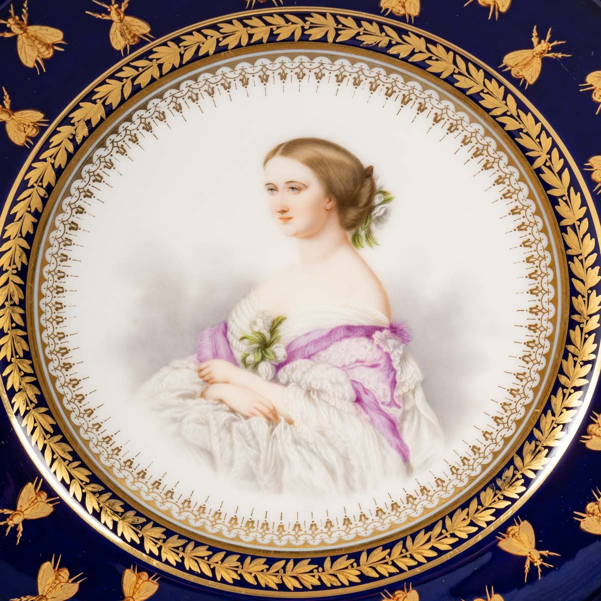 D'après WINTERHALTER, Napoléon III et Eugénie sur porcelaine de Sèvres-photo-6