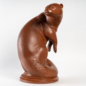 Meissen: Grès De Bottger, ''the Otter'' By Max Esser, 1926