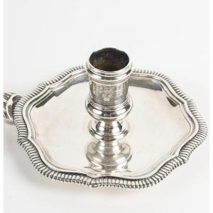 Solid Silver Hand Candlestick, Marseille 1756, Louis XV Period