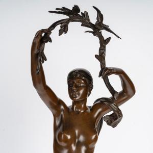 Bronze Allégorique, Jean-louis Grégoire (1840-1890)