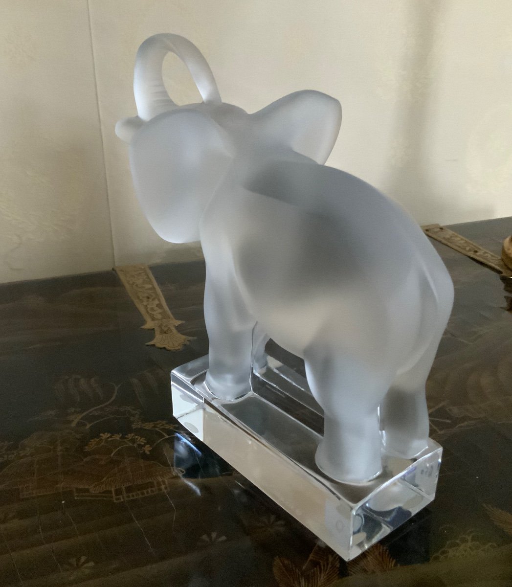 Lalique. .éléphant  Trompe  Levée -photo-2