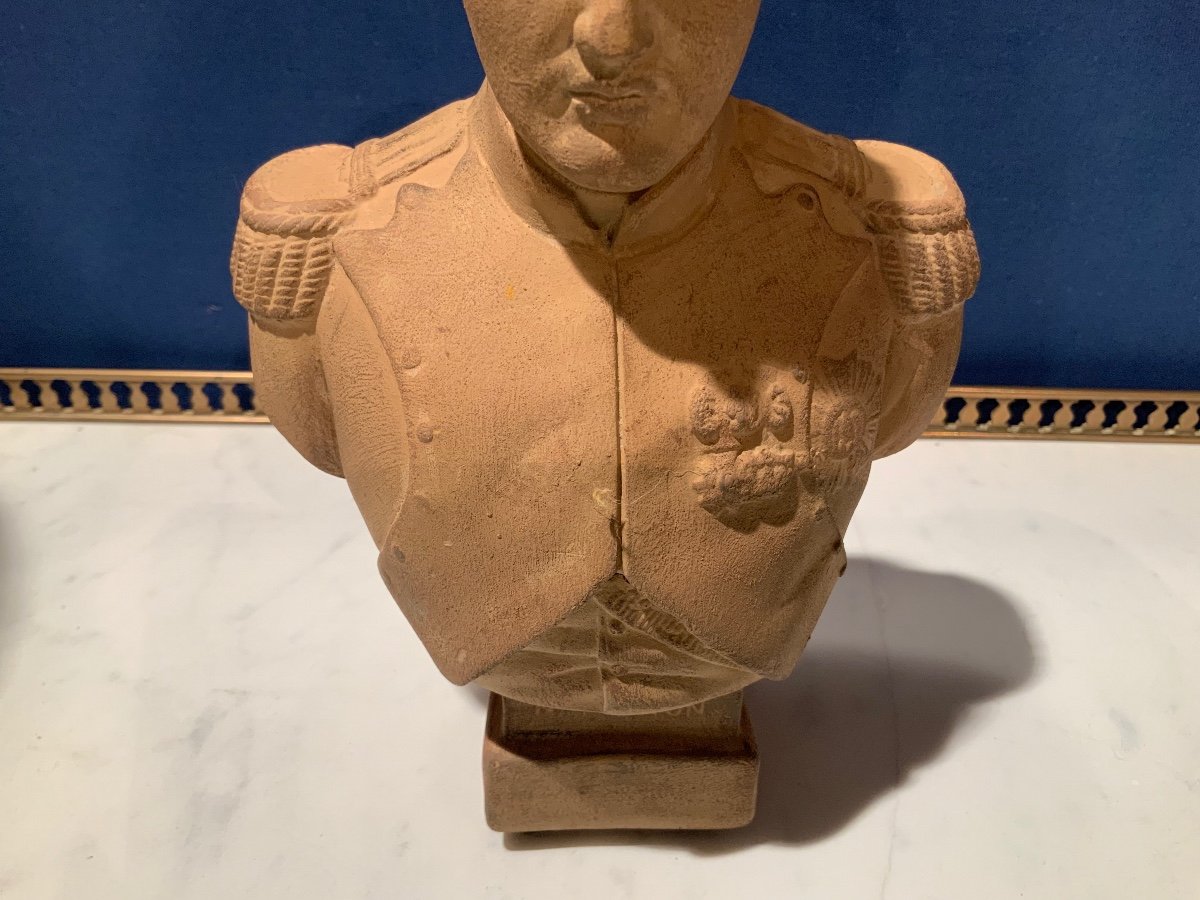 Bust Of Napoleon In Patinated Plaster Terracotta-photo-2