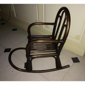 Fauteuil  D’enfant  à  bascule  En  Bois  Courbé  