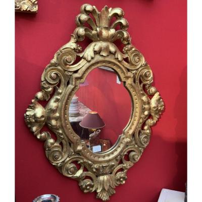 Golden Wood Mirror. Italy 18th