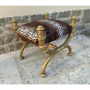 Ceremonial Stool, Empire Style In Golden Wood