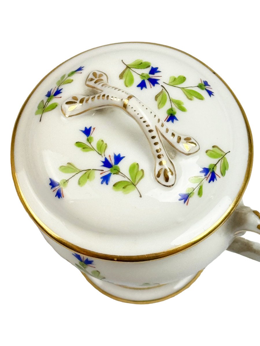 Beautiful Set Consisting Of A Tray And 16 Porcelain Cream Pots, Barbeau Decor-photo-4